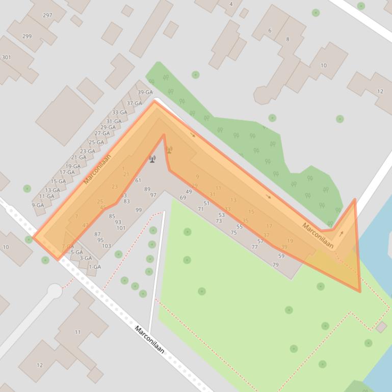 Kaart van postcodegebied 2161CD.