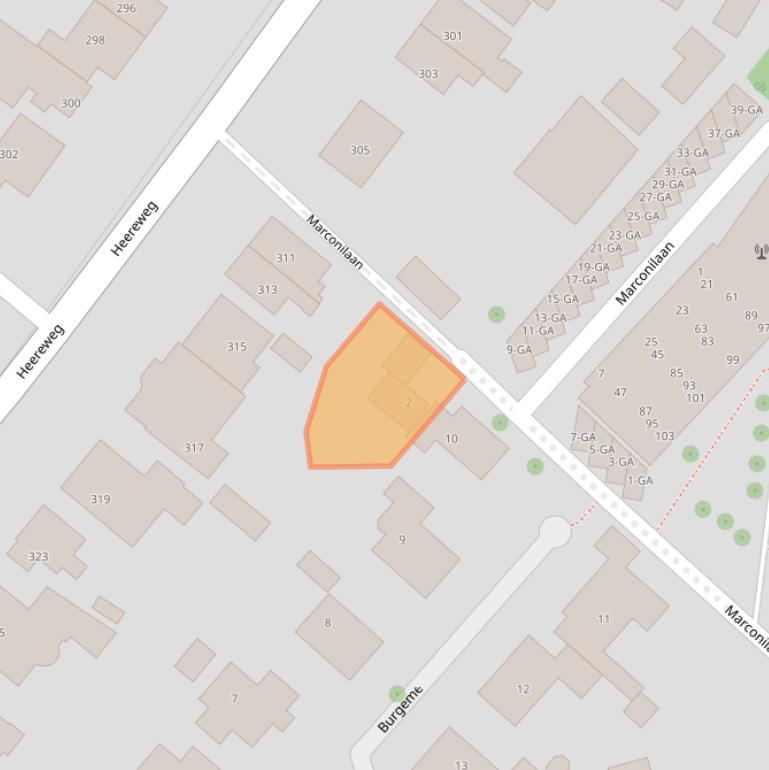 Kaart van postcodegebied 2161CH.