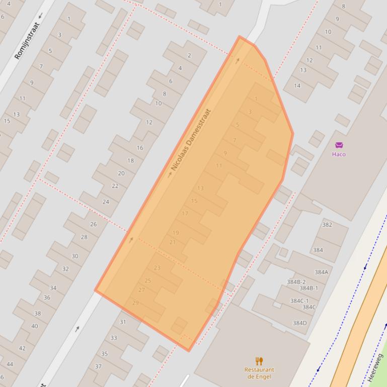 Kaart van postcodegebied 2161CS.