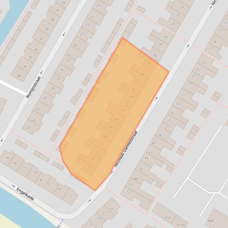 Kaart van postcodegebied 2161CW.