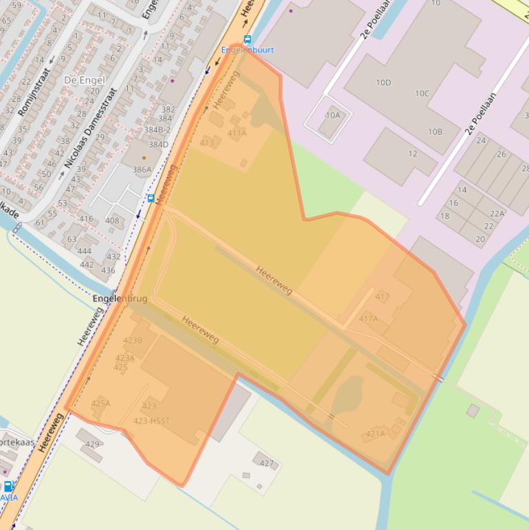 Kaart van postcodegebied 2161DA.