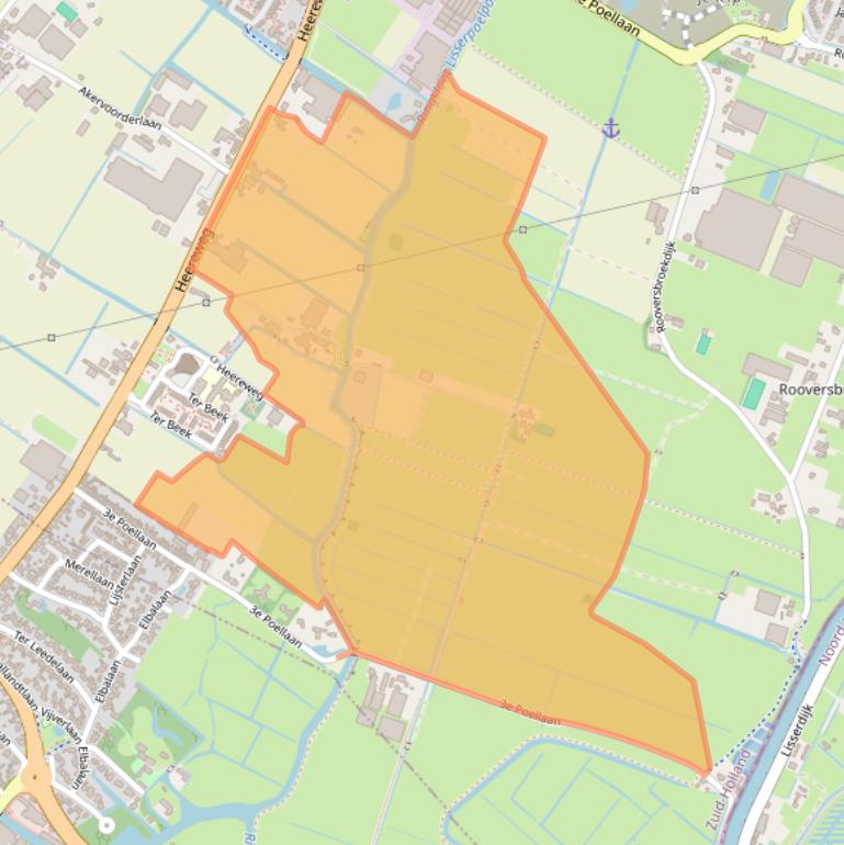 Kaart van postcodegebied 2161DB.