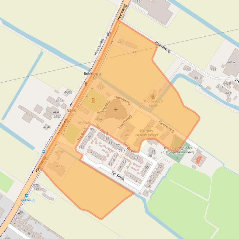 Kaart van postcodegebied 2161DC.