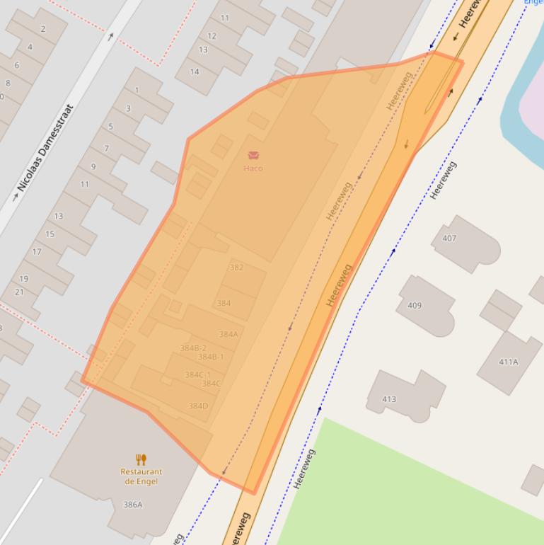 Kaart van postcodegebied 2161DE.