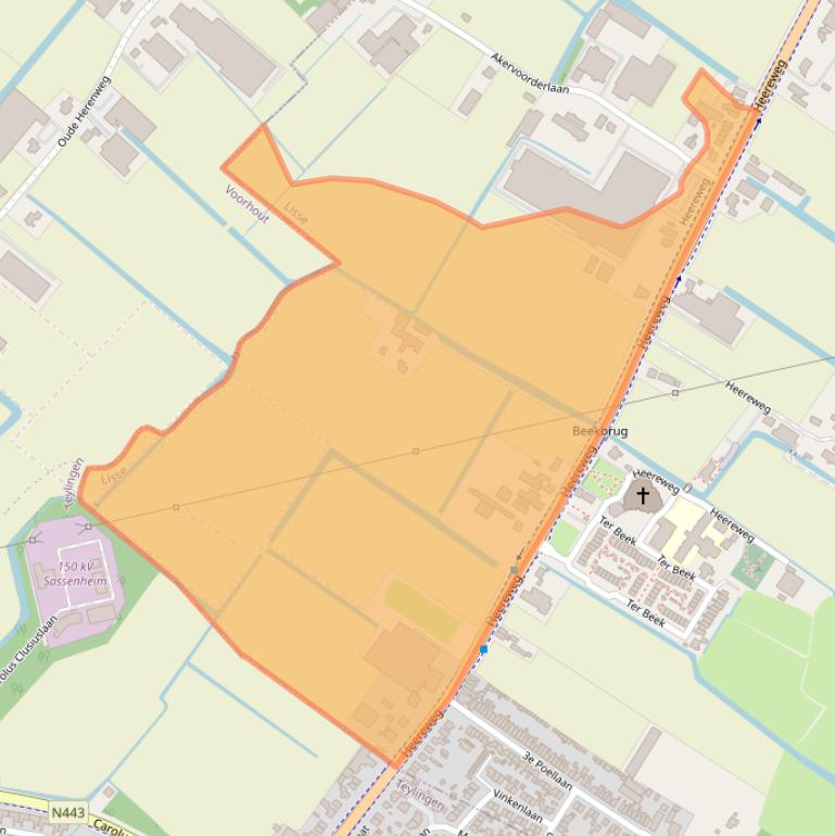 Kaart van postcodegebied 2161DH.