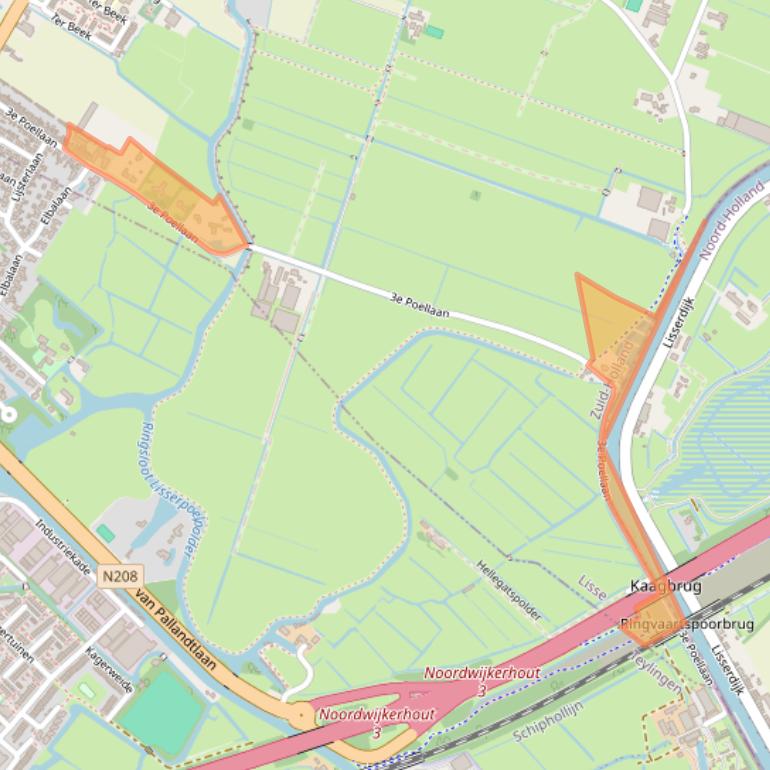 Kaart van postcodegebied 2161DL.