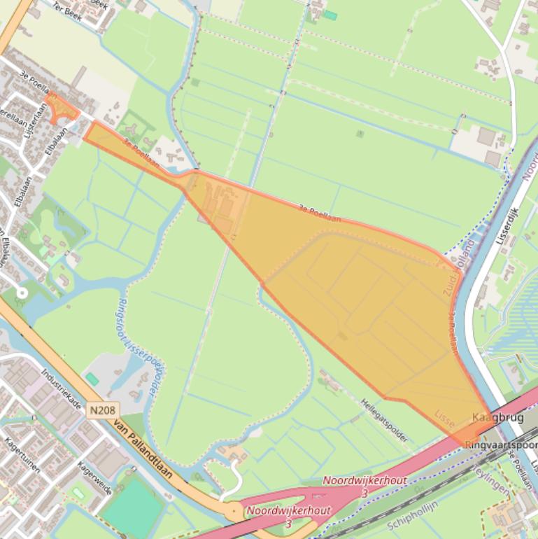 Kaart van postcodegebied 2161DN.