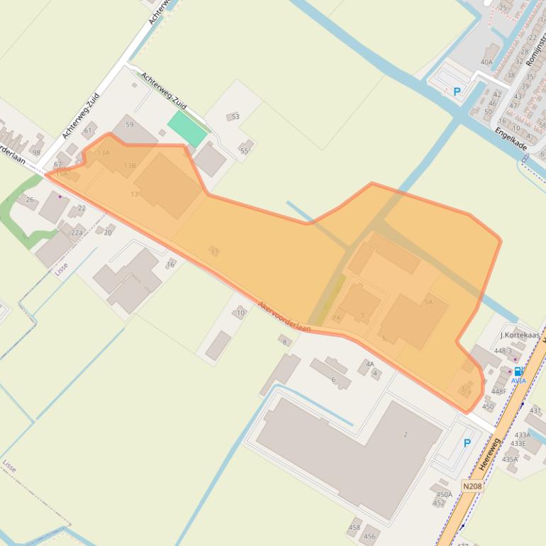 Kaart van postcodegebied 2161DP.