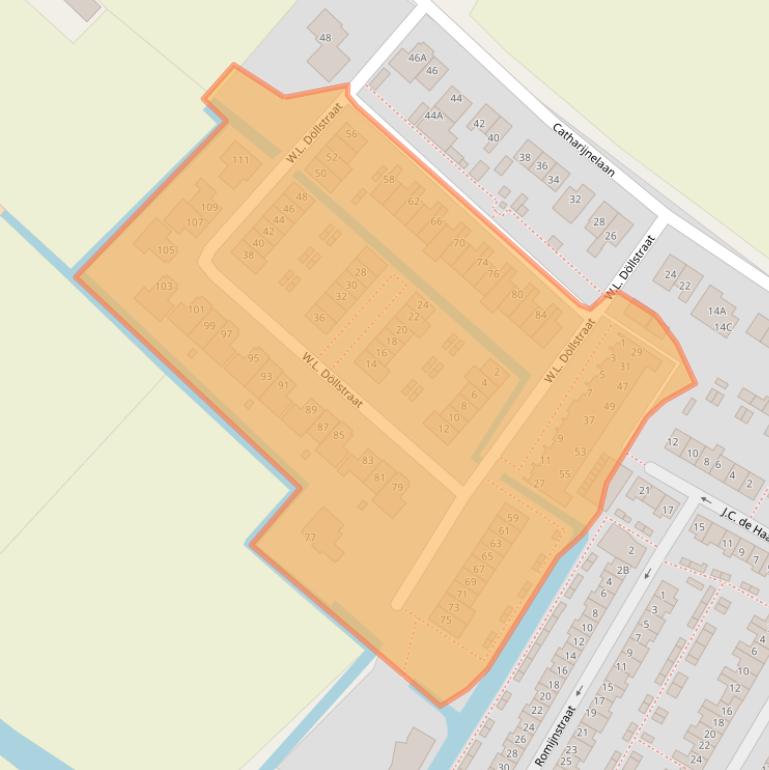 Kaart van postcodegebied 2161DV.