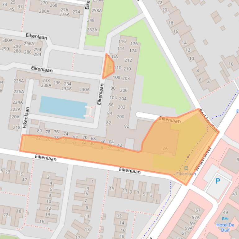 Kaart van postcodegebied 2161EA.