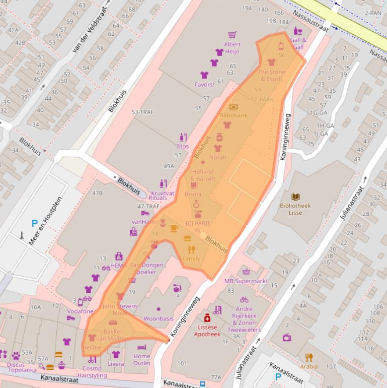 Kaart van postcodegebied 2161EW.