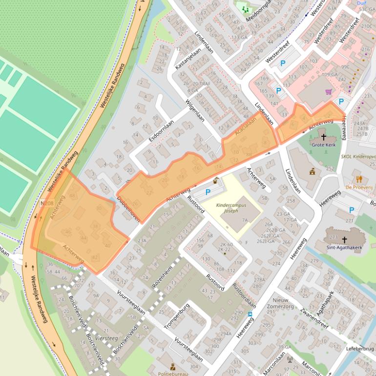 Kaart van postcodegebied 2161GB.