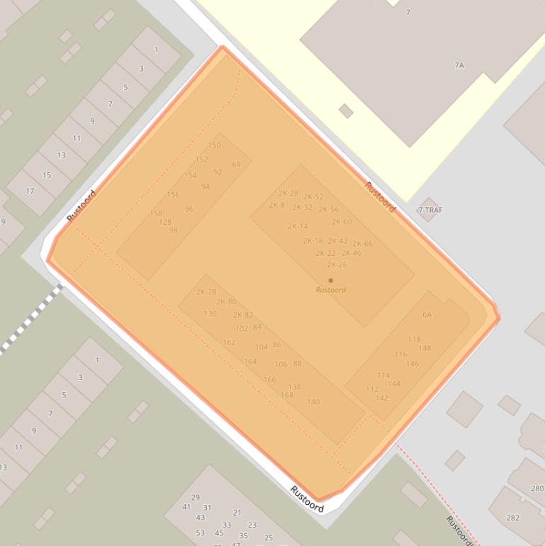 Kaart van postcodegebied 2161GJ.