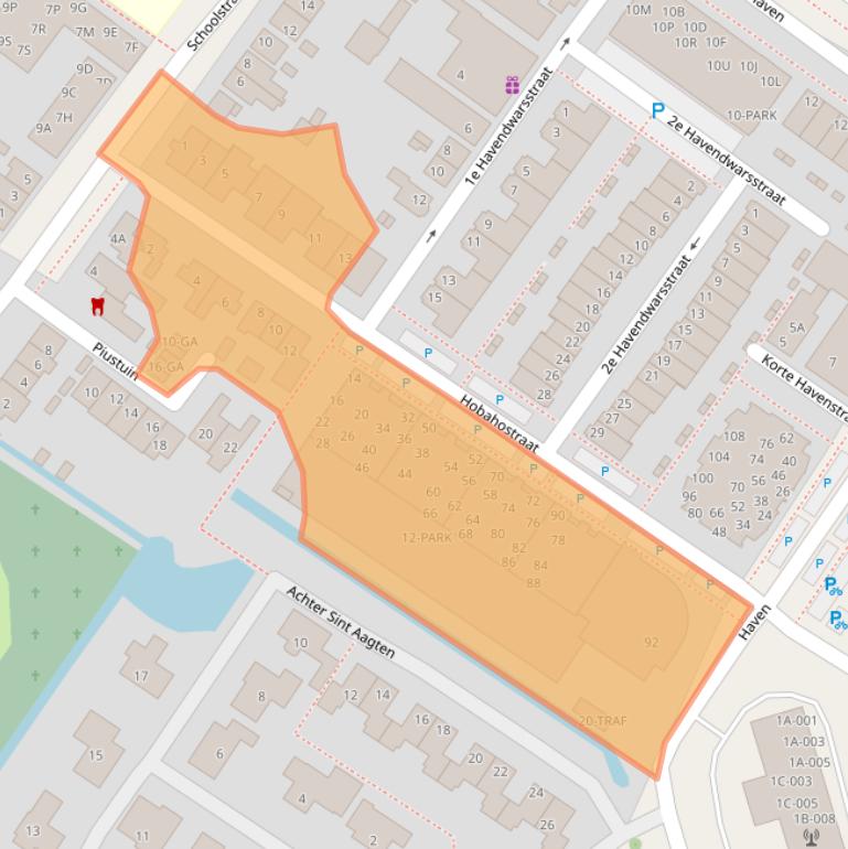 Kaart van postcodegebied 2161HE.