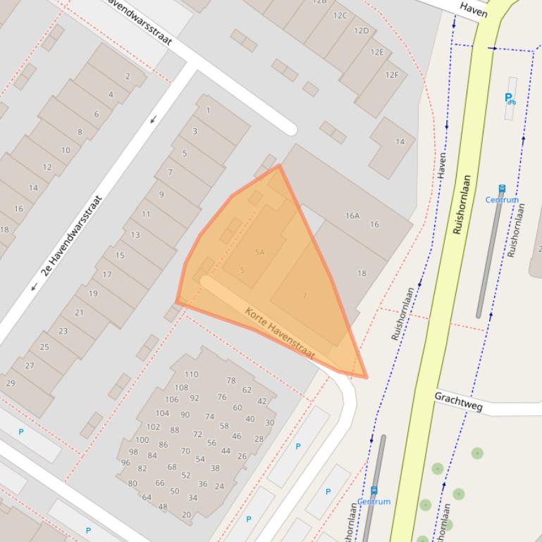 Kaart van postcodegebied 2161HJ.