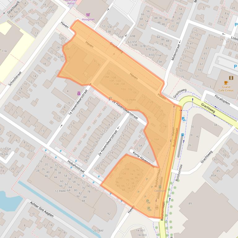 Kaart van postcodegebied 2161HK.