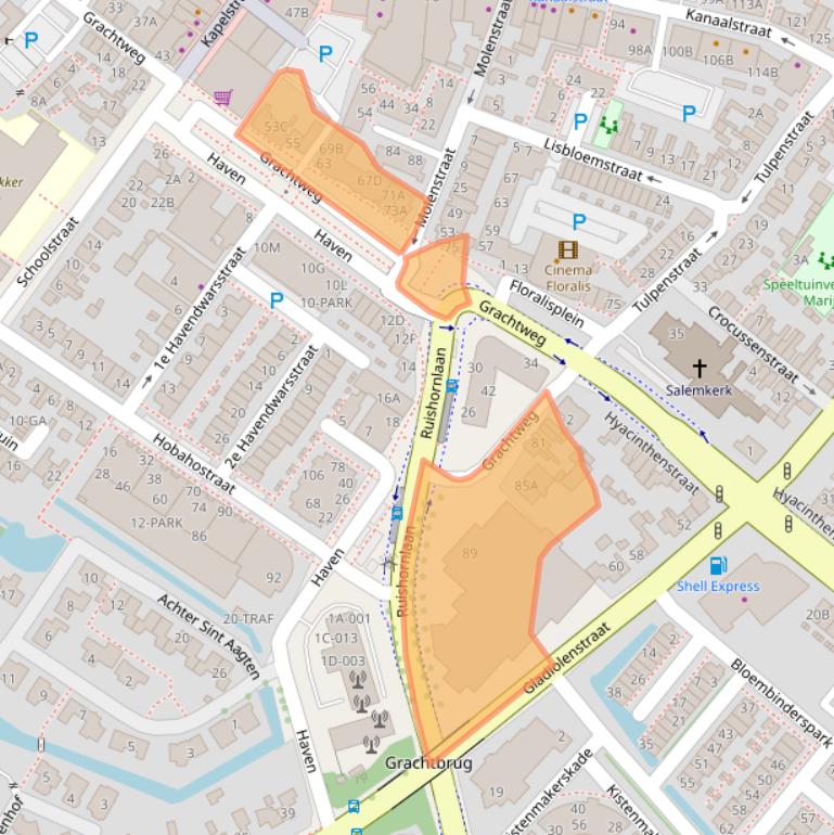 Kaart van postcodegebied 2161HM.