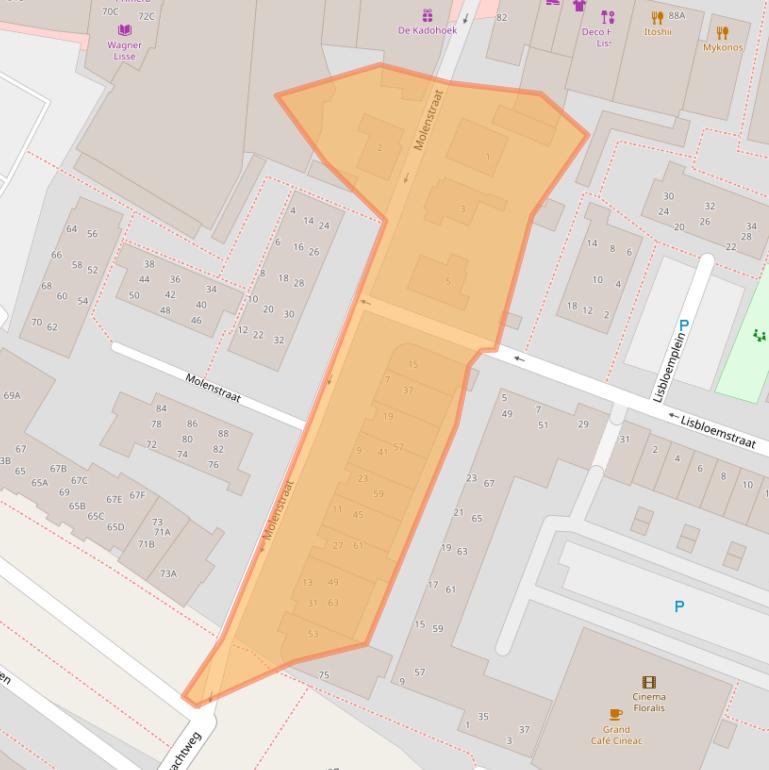 Kaart van postcodegebied 2161HP.