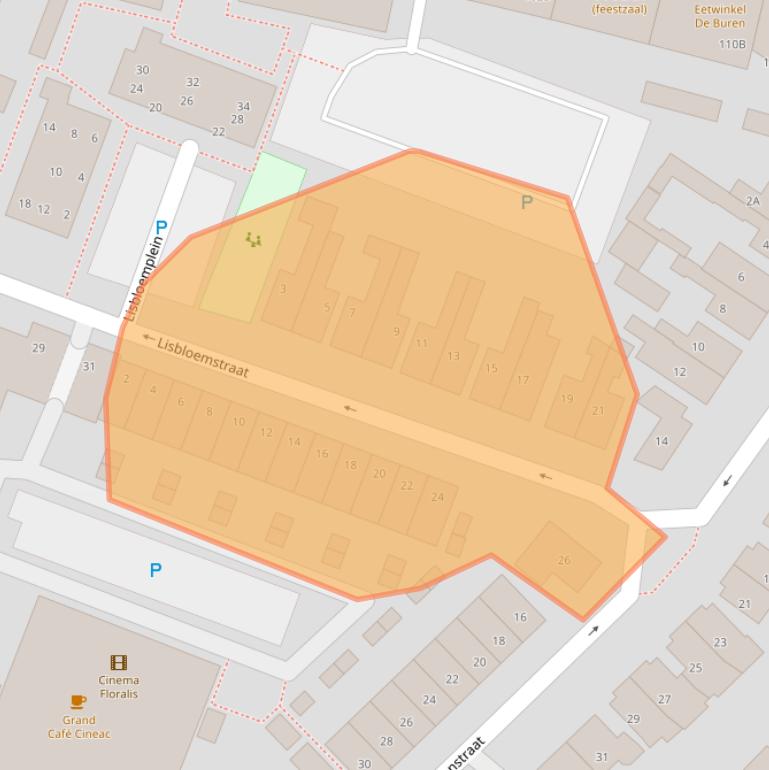 Kaart van postcodegebied 2161HR.