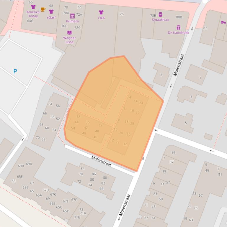 Kaart van postcodegebied 2161HW.