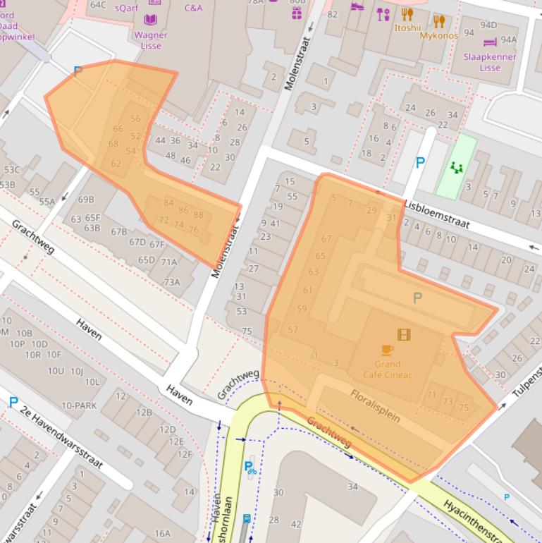 Kaart van postcodegebied 2161HX.