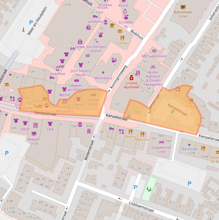 Kaart van postcodegebied 2161JC.