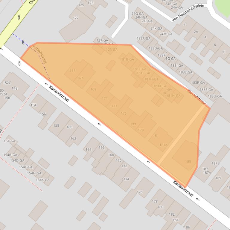 Kaart van postcodegebied 2161JG.