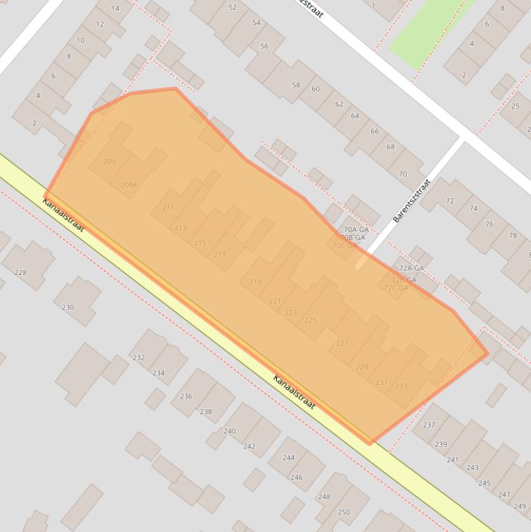 Kaart van postcodegebied 2161JJ.