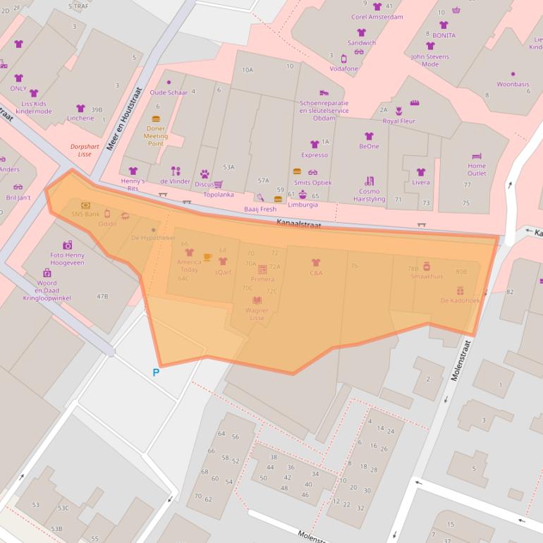 Kaart van postcodegebied 2161JN.