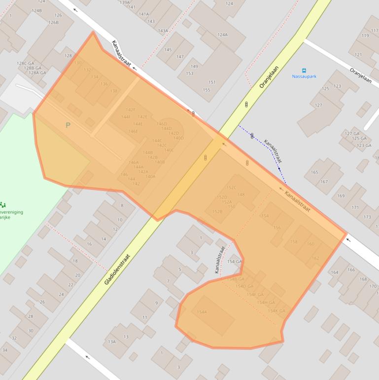 Kaart van postcodegebied 2161JT.