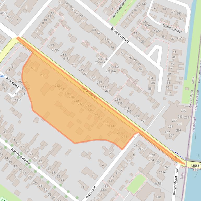 Kaart van postcodegebied 2161JX.