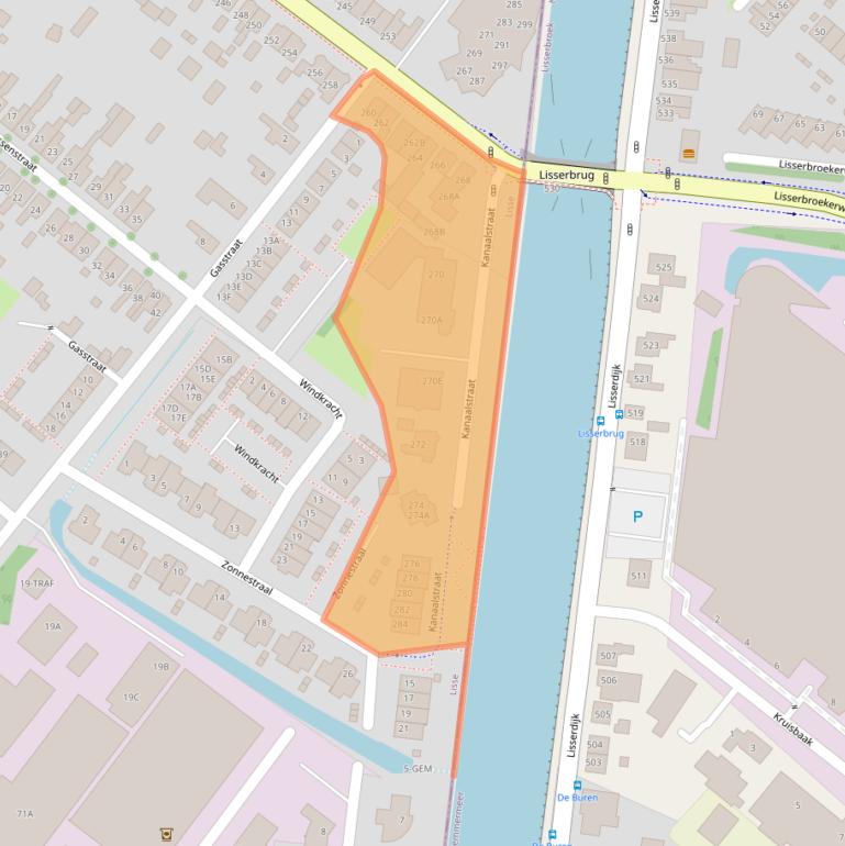 Kaart van postcodegebied 2161JZ.