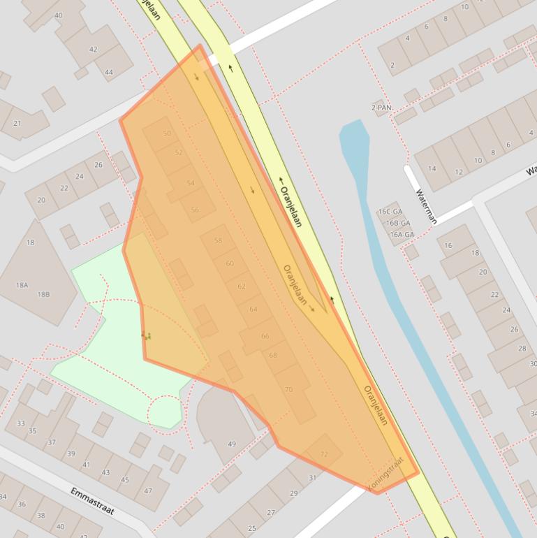 Kaart van postcodegebied 2161KG.