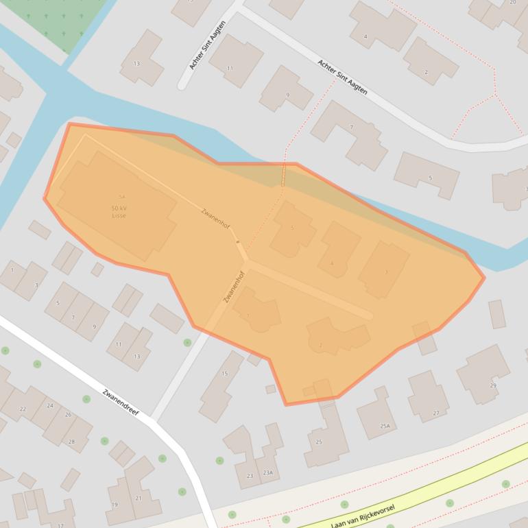 Kaart van postcodegebied 2161KJ.