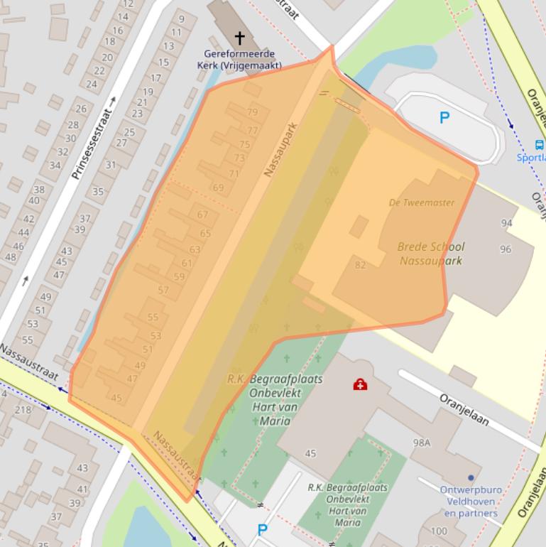 Kaart van postcodegebied 2161KL.