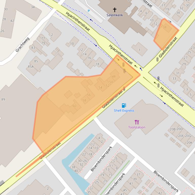 Kaart van postcodegebied 2161KP.