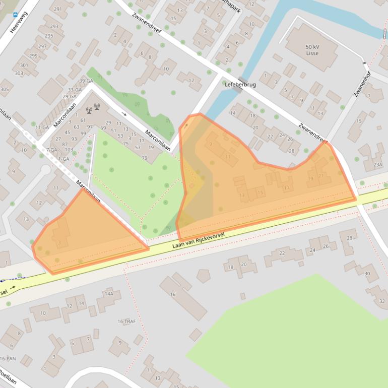 Kaart van postcodegebied 2161KR.