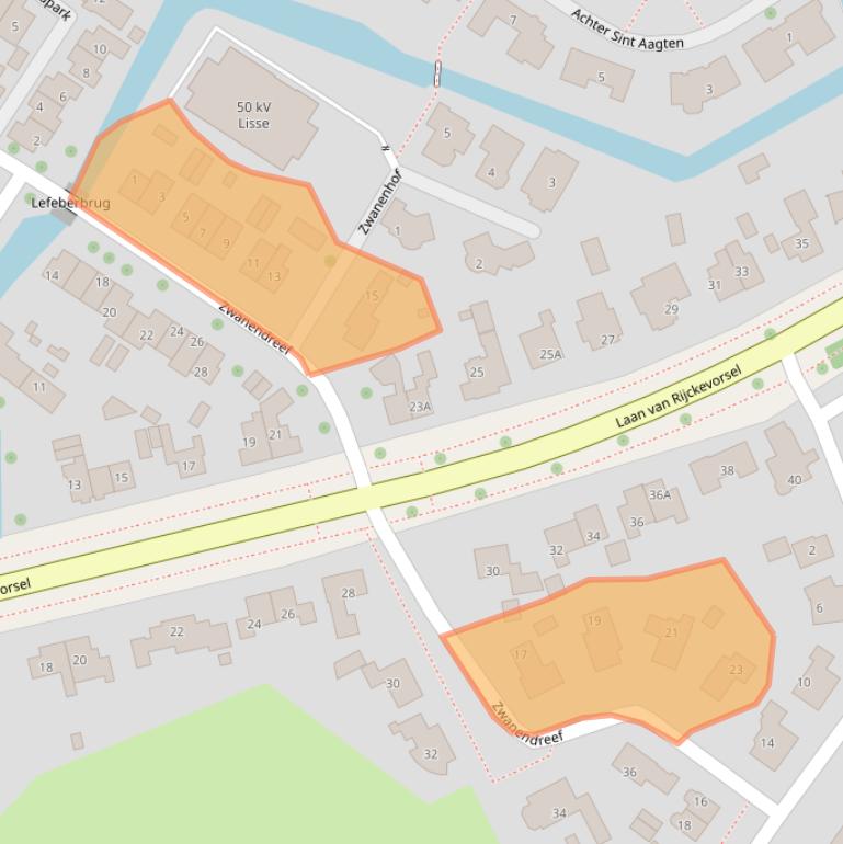 Kaart van postcodegebied 2161KX.