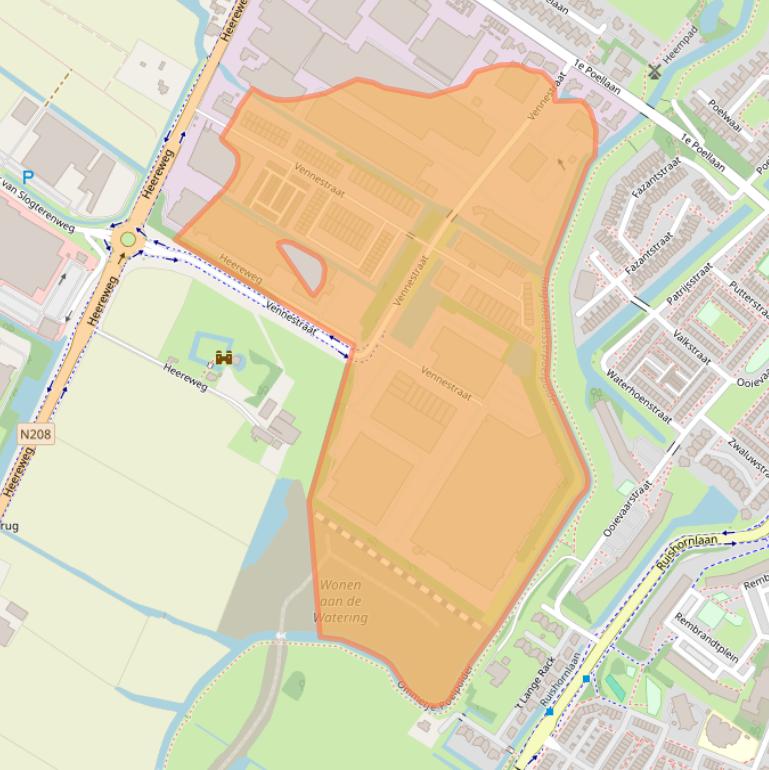 Kaart van postcodegebied 2161LE.