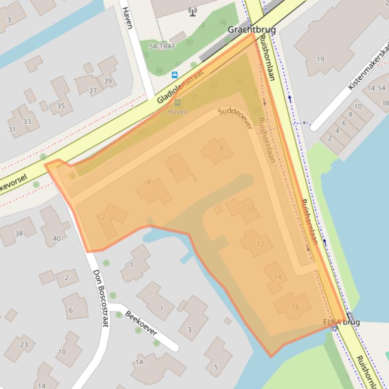 Kaart van postcodegebied 2161LK.