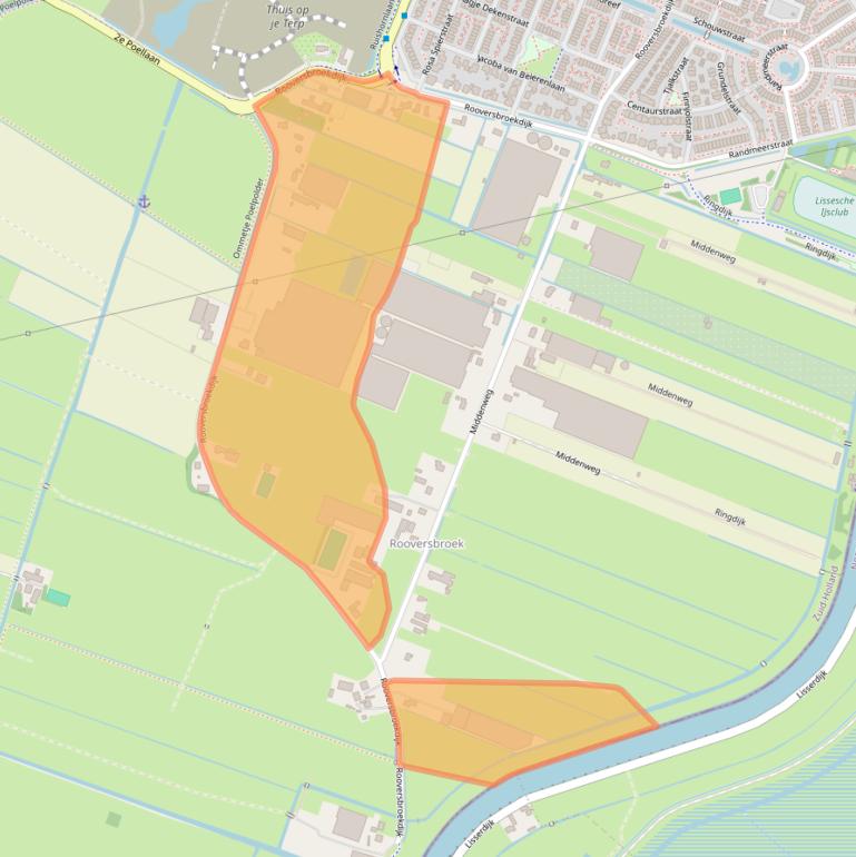 Kaart van postcodegebied 2161LP.