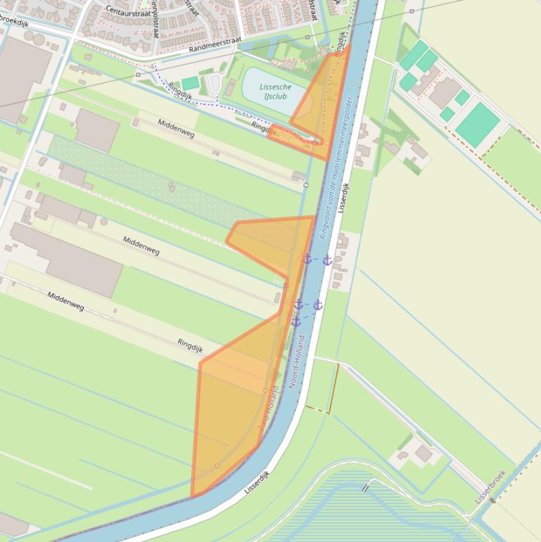 Kaart van postcodegebied 2161LZ.