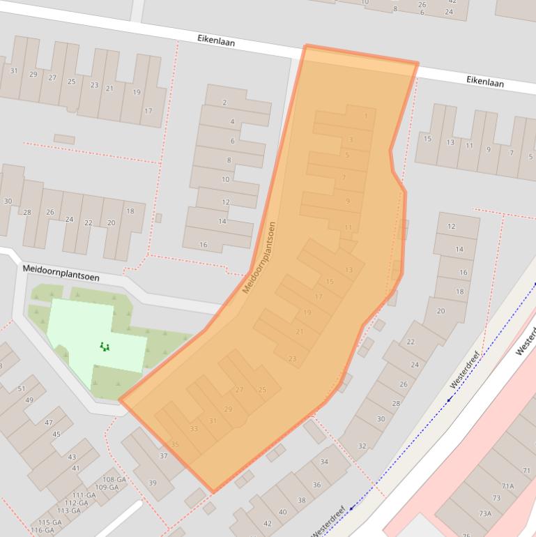 Kaart van postcodegebied 2161MA.