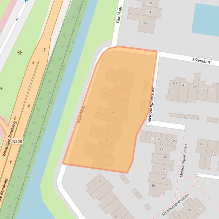 Kaart van postcodegebied 2161MD.