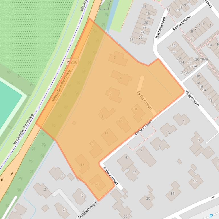 Kaart van postcodegebied 2161MR.