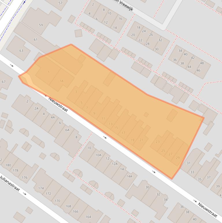 Kaart van postcodegebied 2161PM.