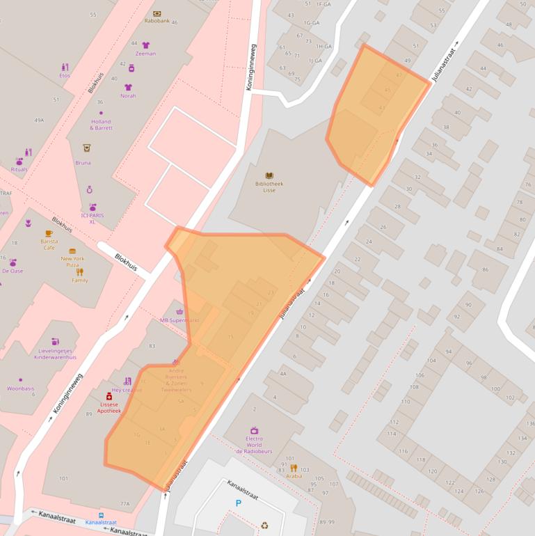 Kaart van postcodegebied 2161RA.