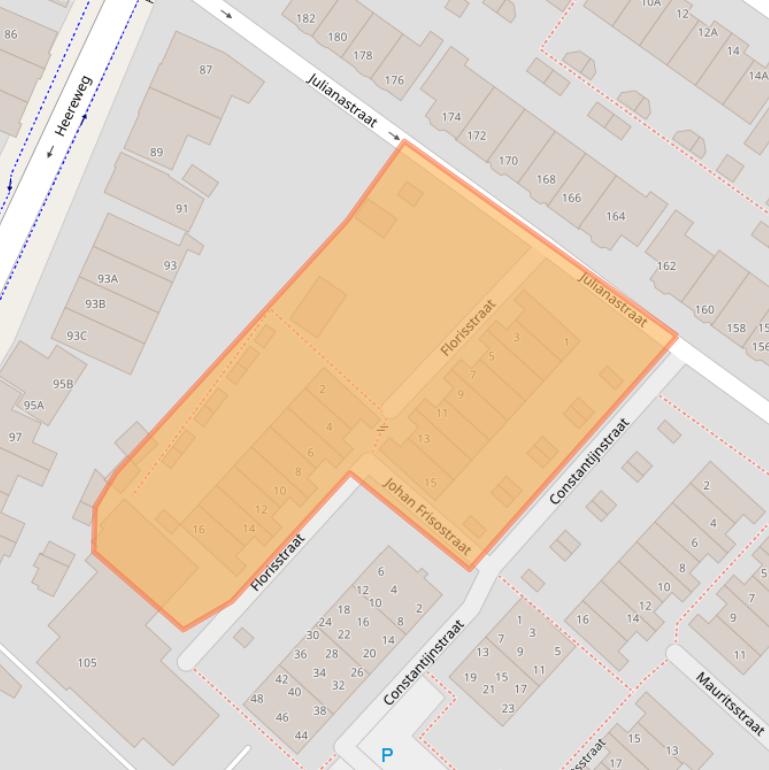 Kaart van postcodegebied 2161SH.