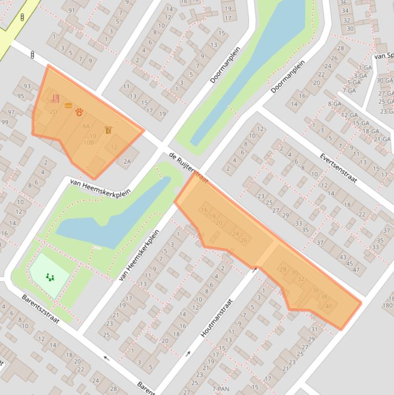 Kaart van postcodegebied 2161TB.