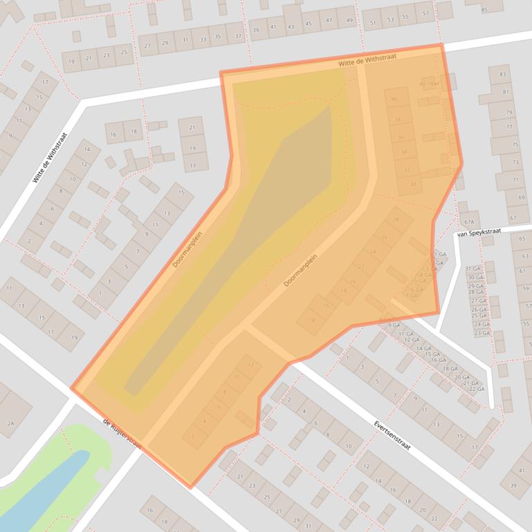 Kaart van postcodegebied 2161TD.